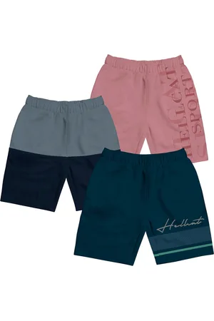 HELLCAT Girls Pack Of 3 Printed Mid-Rise Cotton Sports Shorts