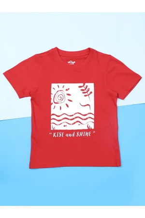 HOOP Boys Round Neck Graphic Printed Cotton T-shirt