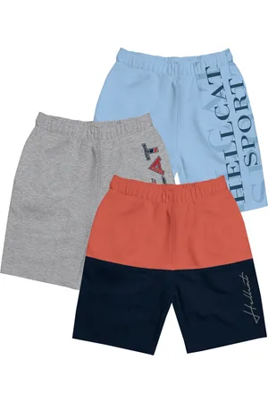 HELLCAT Girls Pack Of 3 Printed Mid-Rise Cotton Sports Shorts