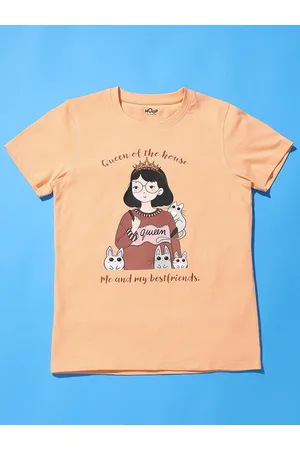 HOOP Girls Printed Cotton T-shirt