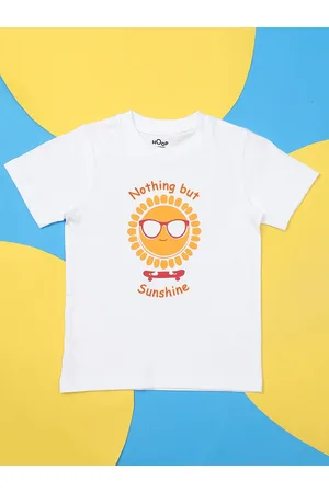 HOOP Boys Round Neck Graphic Printed Cotton T-shirt