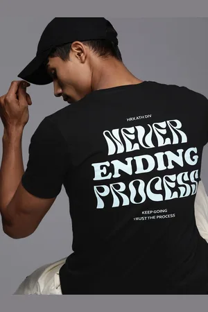 HRX Men Typography Printed Pure Cotton T-shirt