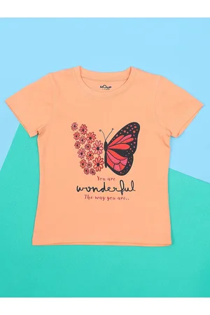 HOOP GirlsRound Neck Graphic Printed Round Neck Cotton T-shirt