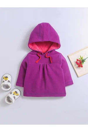 Nino Bambino Unisex Kids Purple Hooded Sweatshirt