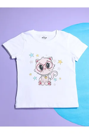 HOOP Girls Graphic Printed Cotton T-shirt