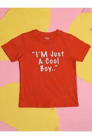 HOOP Boys Round Neck Typography Printed Cotton T-shirt