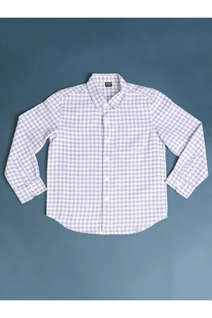 HOOP Boys Regular Fit Gingham Checks Casual Shirt