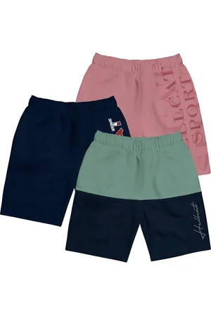 HELLCAT Girls Pack Of 3 Typography Printed Mid Rise Cotton Shorts