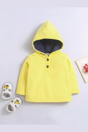 Nino Bambino Unisex Kids Yellow Hooded Sweatshirt