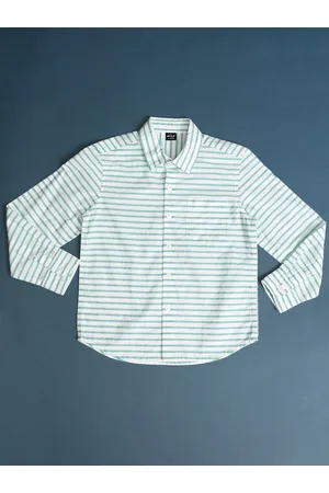 HOOP Boys Regular Fit Horizontal Stripes Cotton Casual Shirt