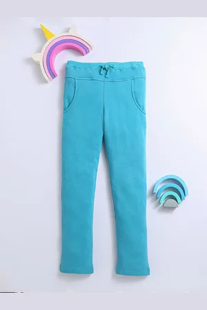 Nino Bambino Boys Sea Green Solid Cotton Track Pants