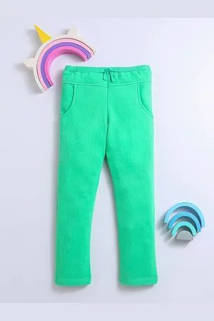 Nino Bambino Boys Green Solid Cotton Track Pant
