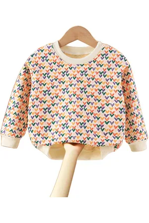 Stylecast Girls Pink Graphic Printed Cotton Pullover Sweaters