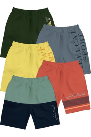 HELLCAT Girls Pack Of 5 Mid-Rise Cotton Sports Shorts