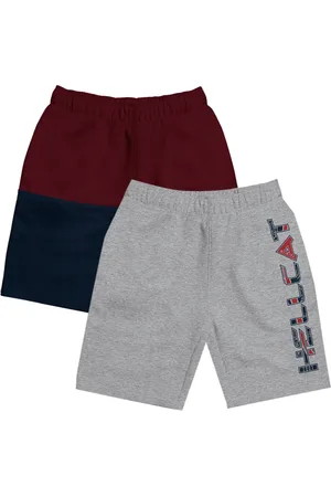 HELLCAT Girls Pack Of 2 Typography Printed Mid Rise Cotton Shorts