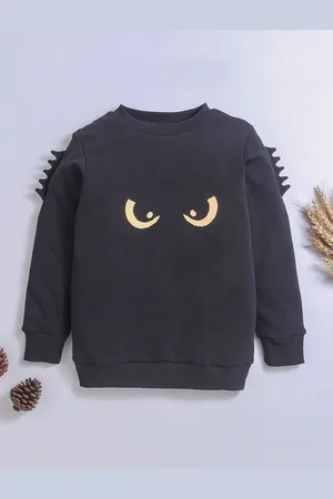 Nino Bambino Kids Organic Cotton Black Printed Sustainable Sweatshirt