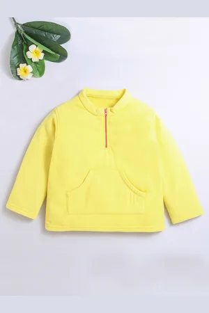 Nino Bambino Unisex Kids Yellow Solid Sweatshirt