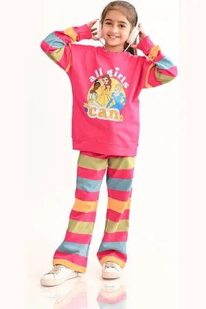 BONKIDS Girls Printed Pure Cotton Clothing Set