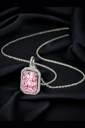 Designs & You Silver-Plated Cubic Zirconia Studded Geometric Pendant With Chain