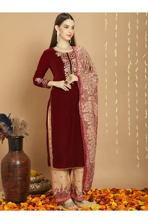 Stylee Lifestyle Ethnic Motifs Embroidered Velvet Unstitched Dress Material