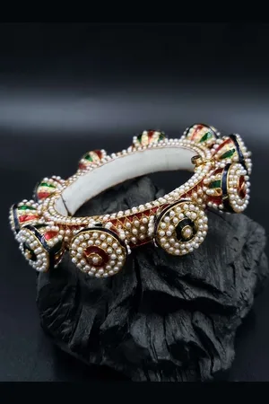 Anouk Gold Plated Bead Studded Ethnic Rajasthani Bangle