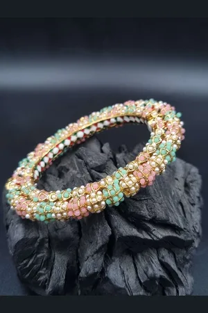 Anouk Gold Plated Bead Studded Ethnic Rajasthani Bangle