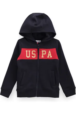 Ralph Lauren Boys Typography Printed Front-Open Sweatshirt