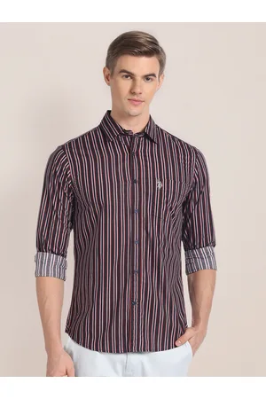 U.S. Polo Assn. Slim Fit Vertical Striped Cutaway Collar Casual Shirt