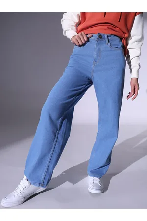 Hubberholme Women Relaxed Fit High-Rise Clean Look Heavy Fade Stretchable 90