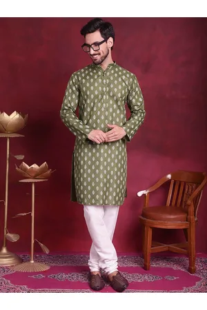 Jompers Ethnic Motifs Printed Regular Pure Cotton Kurta with Churidar