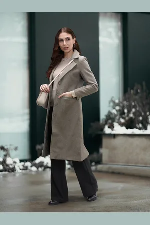 DressBerry Women Solid Fuzzy Longline Overcoat