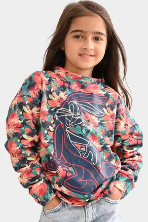 BONKIDS Girls Floral Printed Cotton Pullover