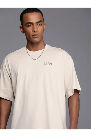 Boohoo Drop-Shoulder Sleeves Pure Cotton Applique Oversized T-shirt