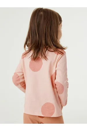 Stylecast Girls Pink Geometric Printed Pure Cotton T-shirt with Leggings