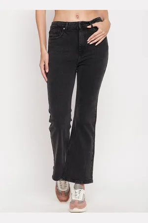MADAME Women Flared Light Shade Clean Look Cotton Jeans