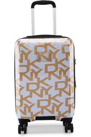 DKNY DECO SIGNATURE Range WhiteandGold 20" Cabin Hard Trolley Bag