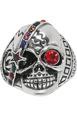 OOMPH Men Gothic Skull Band Finger Rings
