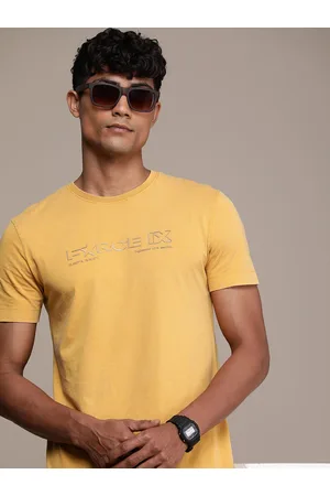 FORCE IX Men Brand Logo Printed Pure Cotton T-shirt
