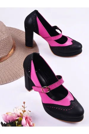 THE WHITE POLE Colourblocked Platform Heel Mary Janes