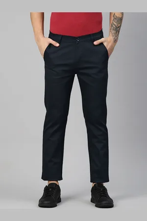 Rodamo Men Solid Slim Fit Mid-Rise Regular Trousers