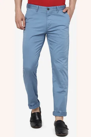 JADE BLUE Men Mid-Rise Slim Fit Pure Cotton Trousers
