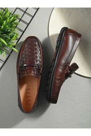 San Frissco Men Textured Genuine Leather Loafers