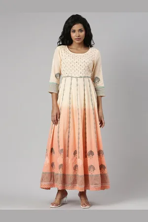 SHOWOFF Ethnic Motifs Printed Cotton Empire Maxi Dress