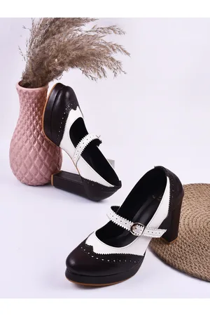THE WHITE POLE Colourblocked Platform Heel Mary Janes