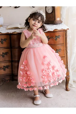 Stylecast Girls Pink Embroidered Balloon Midi Dress