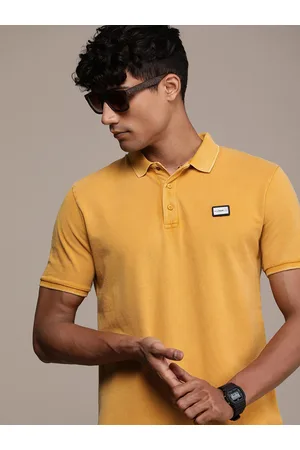 FORCE IX Men Solid Polo Collar Pure Cotton T-shirt