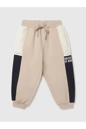 Benetton Boys Mid-Rise Colourblocked Joggers
