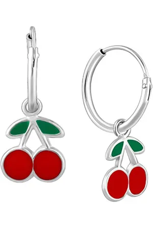 GIVA Girls Rhodium-Plated 925 Sterling Silver Contemporary Hoop Earrings