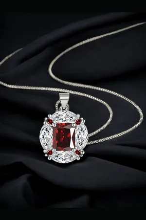 Designs & You Silver-Plated CZ-Studded Pendant With Chain
