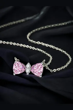 Designs & You Brass Silver-Plated Cubic Zirconia-Studded Necklace